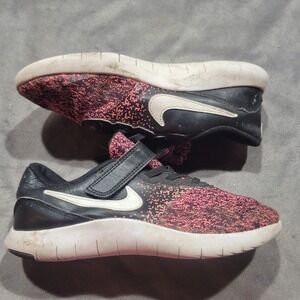 Nike Flex Contact Kids Black Pink Running Shoes 917938-001 Size 3Y